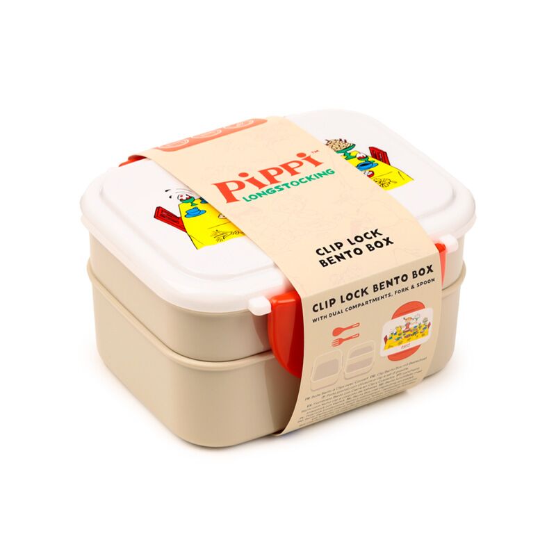 Pippi Långstrump Bento Lunchlåda för Barn med Bestick BPA-fri