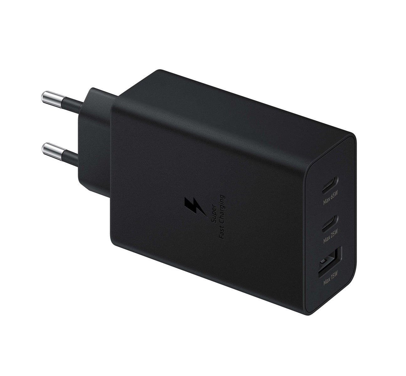 Samsung 65W PD Power Adapter Trio (USB-C x 2, USB-A) Wall Charger – Black