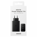 Samsung 65W PD Power Adapter Trio (USB-C x 2, USB-A) Wall Charger – Black